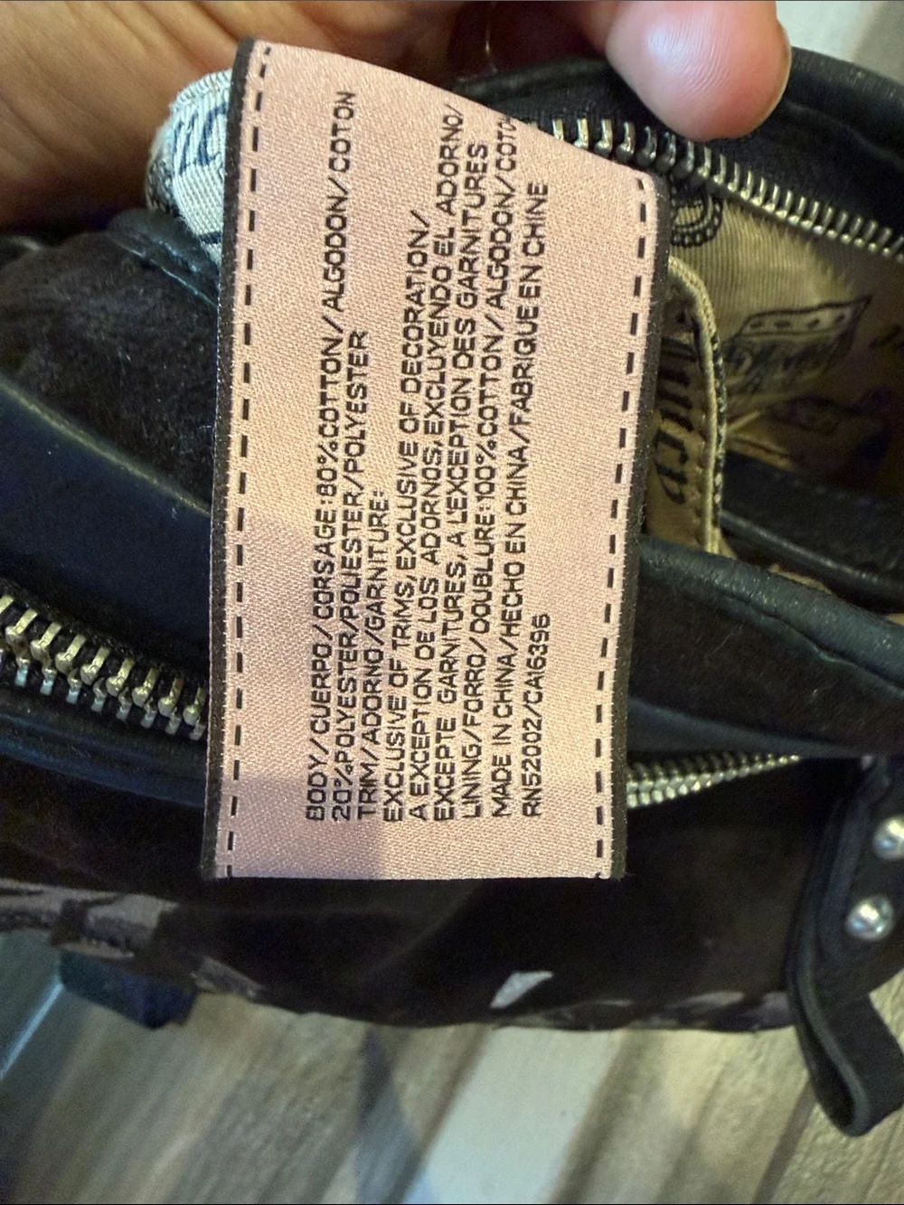Vintage Juicy Couture Black Suede Shoulder Bag with White Logo